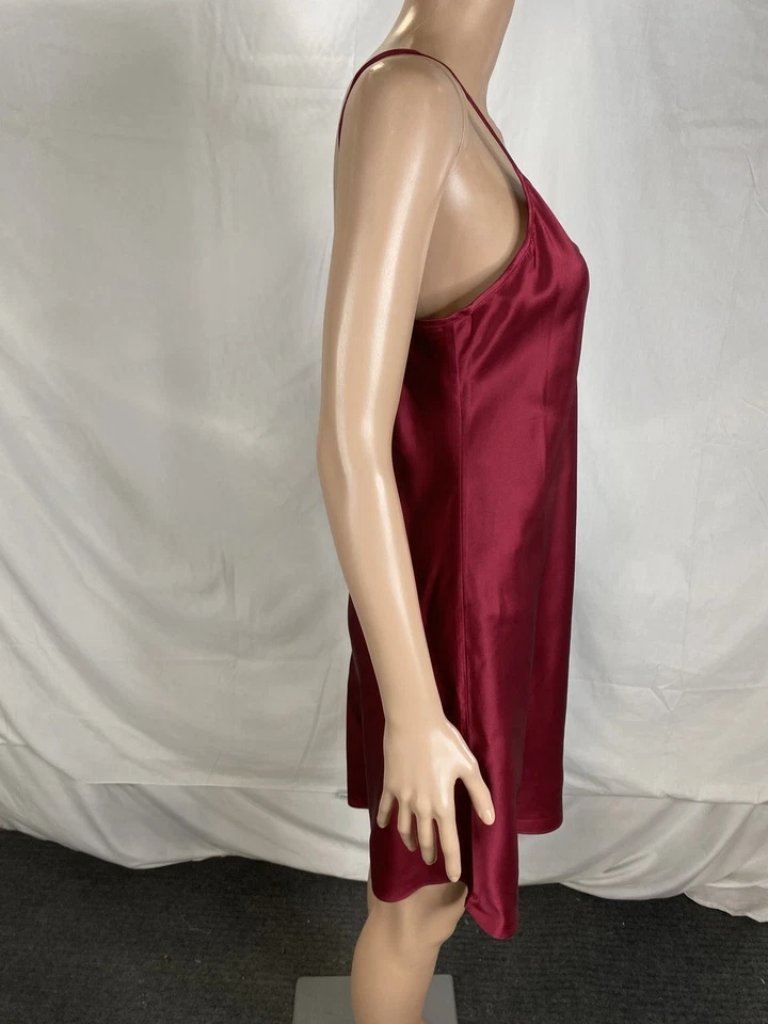 Lilysilk Womens Feminine Silk Chemise Camisole Nightgown Size S Claret Red — image 3 of 8